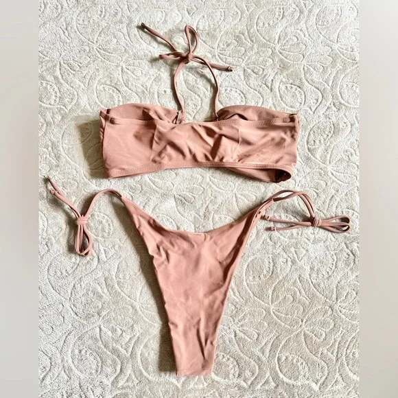 SHEIN NUDE BROWN BIKINI SET - SIZE M - Picture 3 of 5